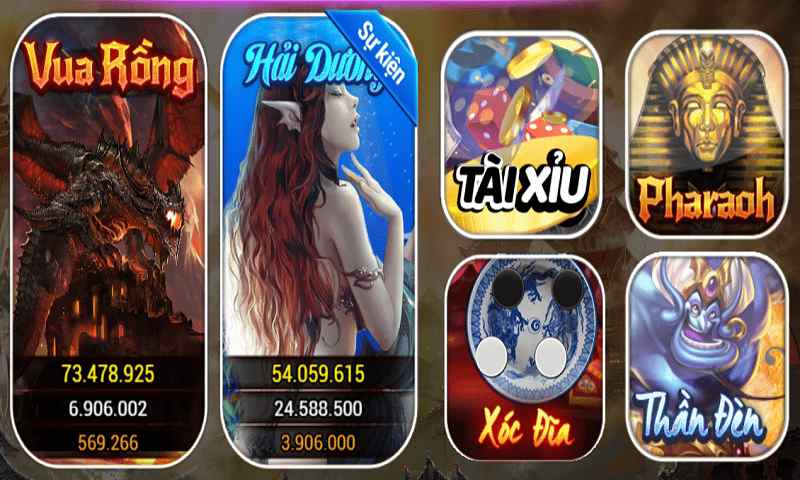 Cổng game 9fun club đa dạng các tựa game khác nhau.