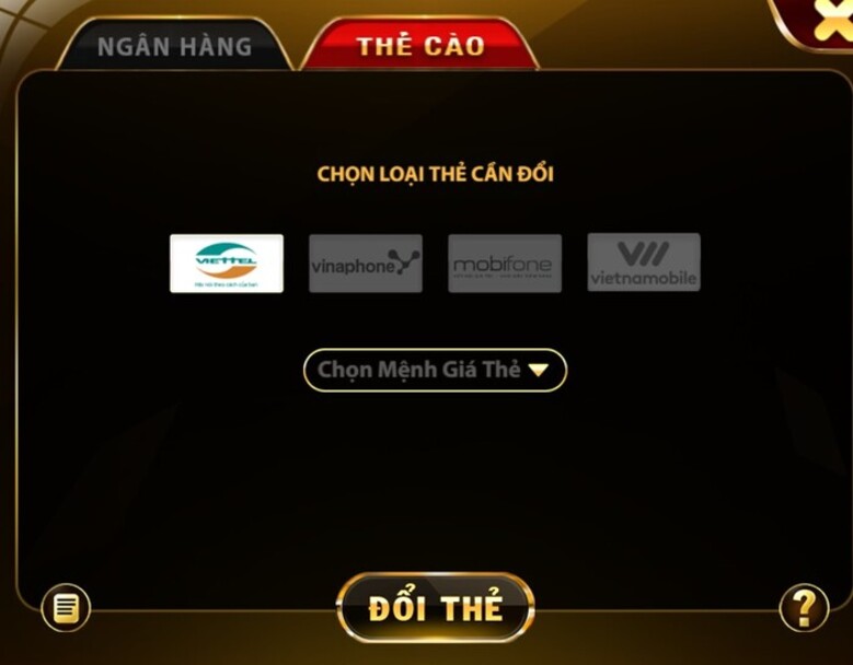 Các hình thức nạp - rút tiền vào tài khoản X8 club