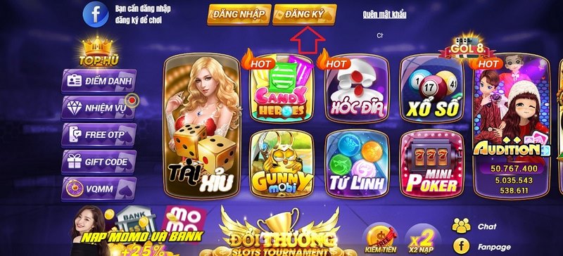 Giao diện đẹp mắt của cổng game Mio99