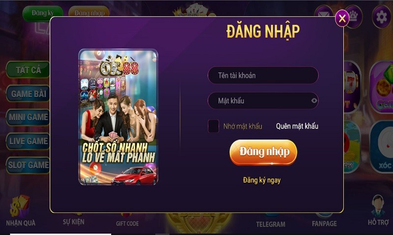 Đăng nhập vào cổng game để trải nghiệm kho trò chơi thú vị  