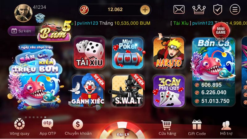 Hình thức đăng ký tại cổng game Bumvip.