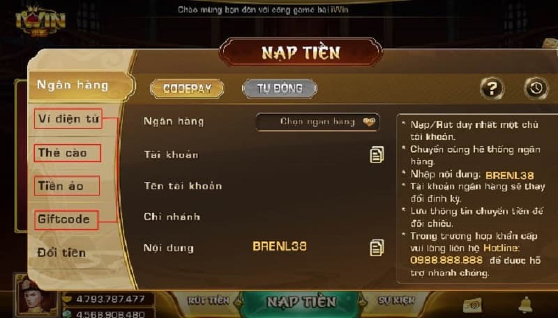 Cách nạp tiền Iwin nhanh chóng, an toàn 