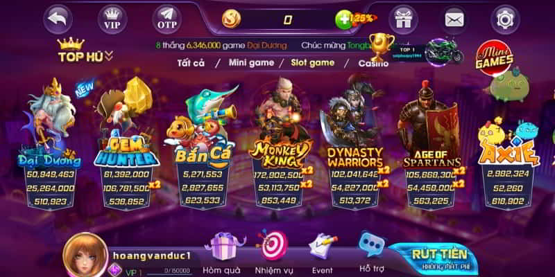 Dòng game đổi thưởng Slot game