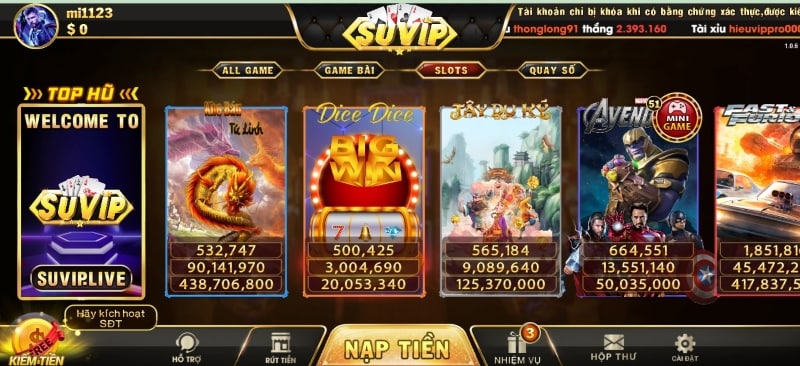 Các thể loại Slot Game Nổ Hũ