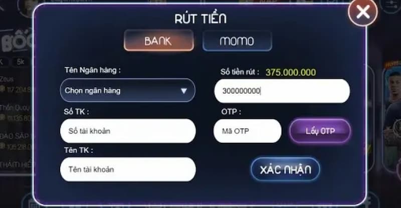 Hướng dẫn các bước rút tiền Boc Fun qua ngân hàng