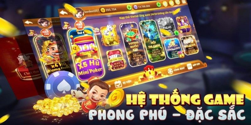 Hệ thống game phong phú đa dạng tại Mon CLub