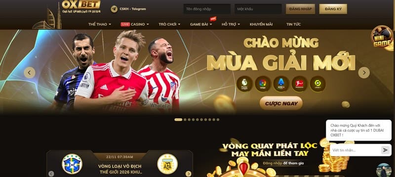 Giới thiệu về trang cá cược hàng đầu Oxbet